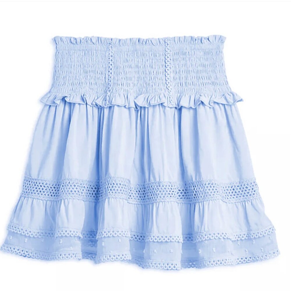 Katie J NYC TWEEN LARA SOLID LACE TRIM RUFFLE SKIRT SIZE SMALL